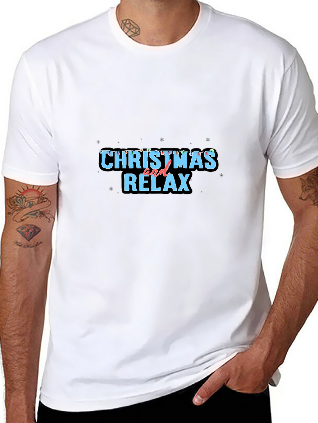 Christmas and Relax Black Tee
