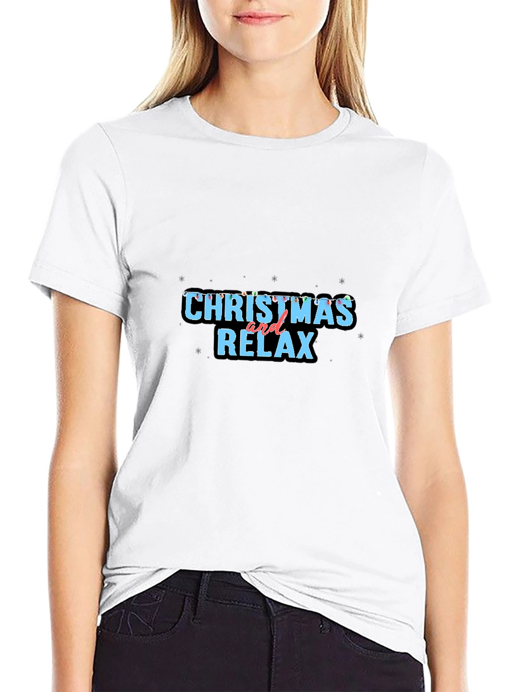 Christmas and Relax Black Tee