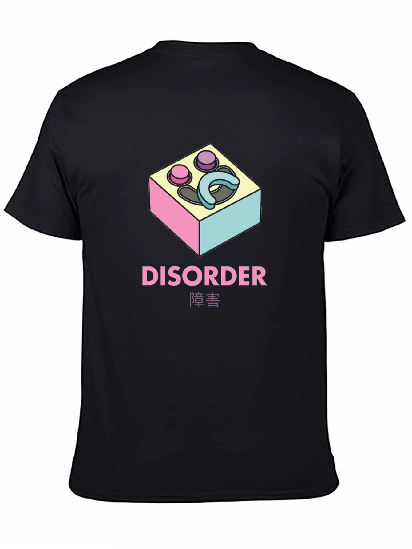 Disorder Graphic Print Black T-Shirt