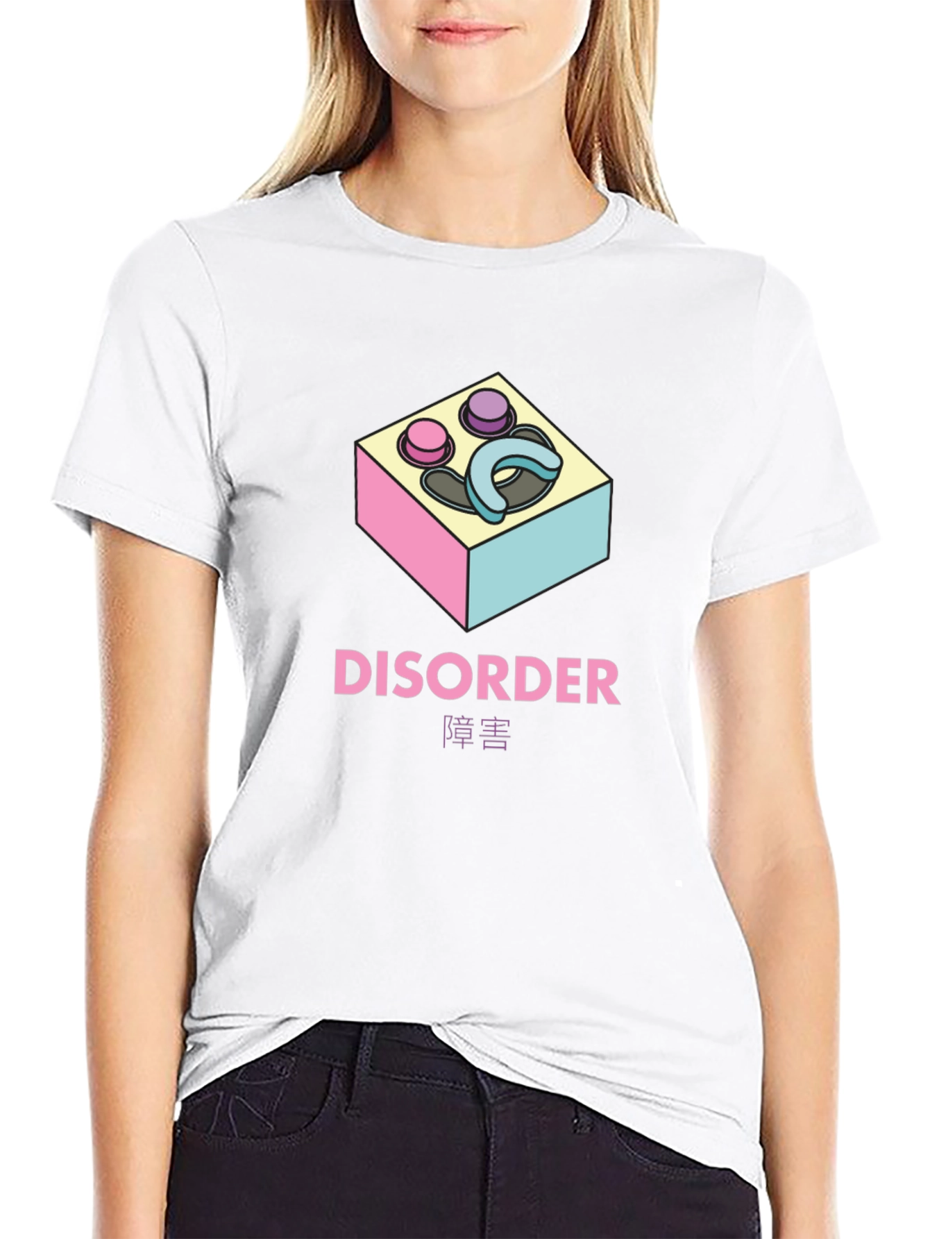 Disorder Graphic Print Black T-Shirt