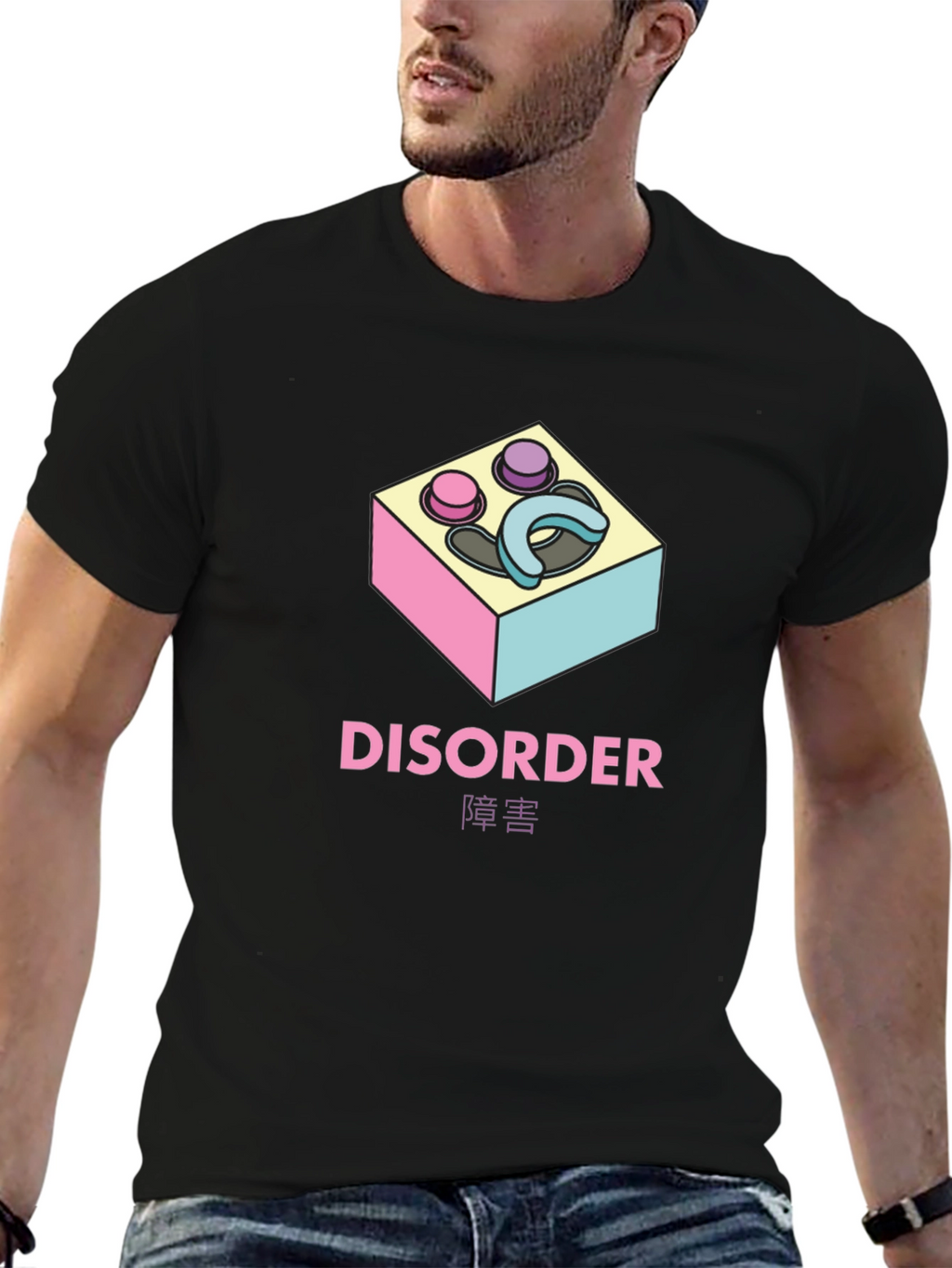 Disorder Graphic Print Black T-Shirt