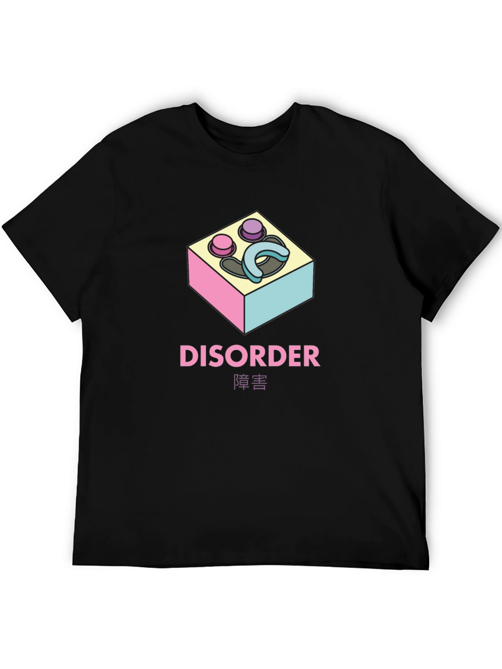 Disorder Graphic Print Black T-Shirt