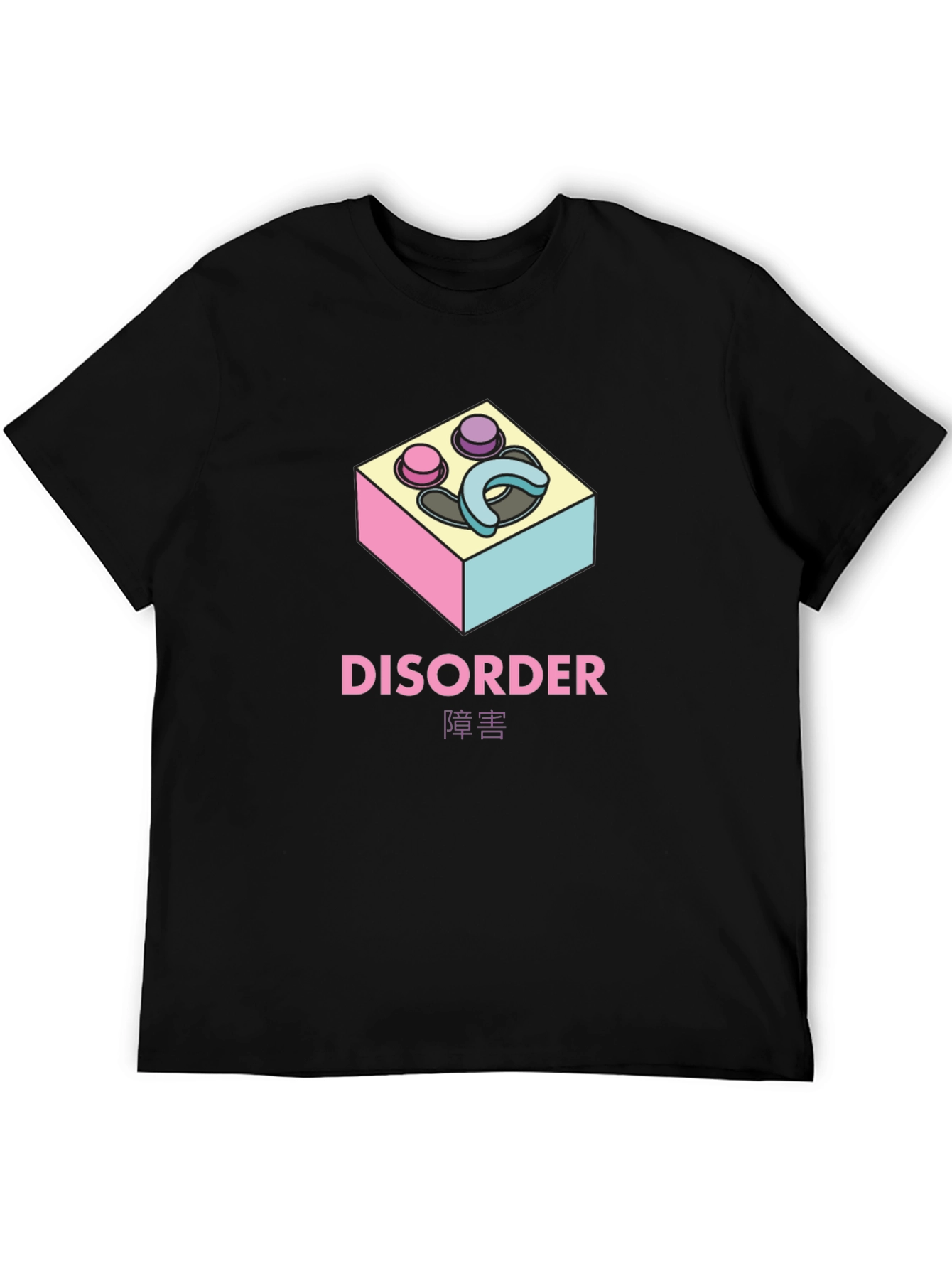 Disorder Graphic Print Black T-Shirt