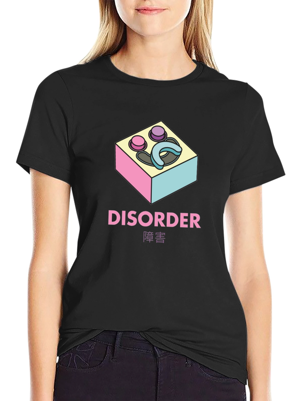Disorder Graphic Print Black T-Shirt