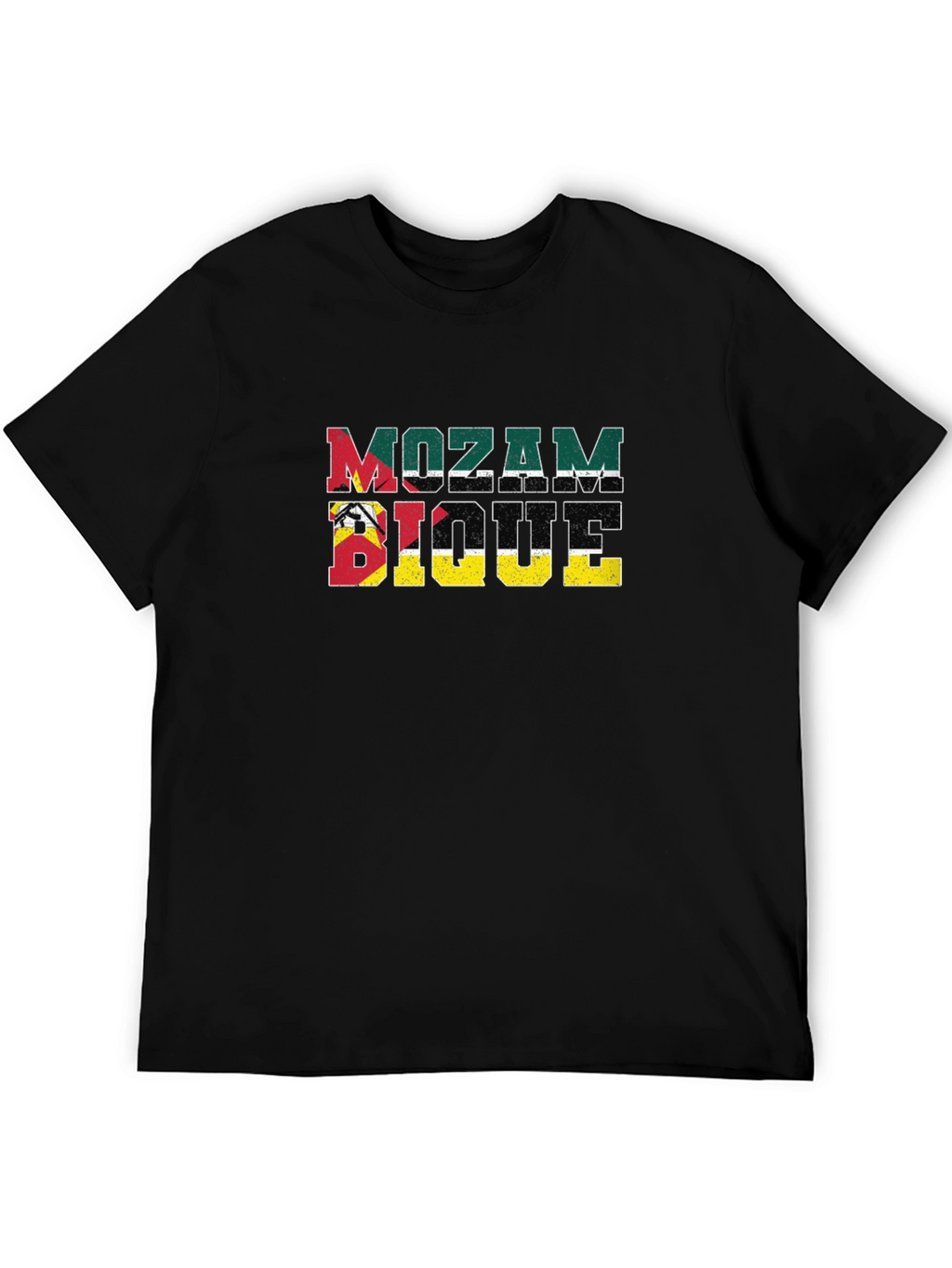 Mozambique Flag T-Shirt Distressed Design