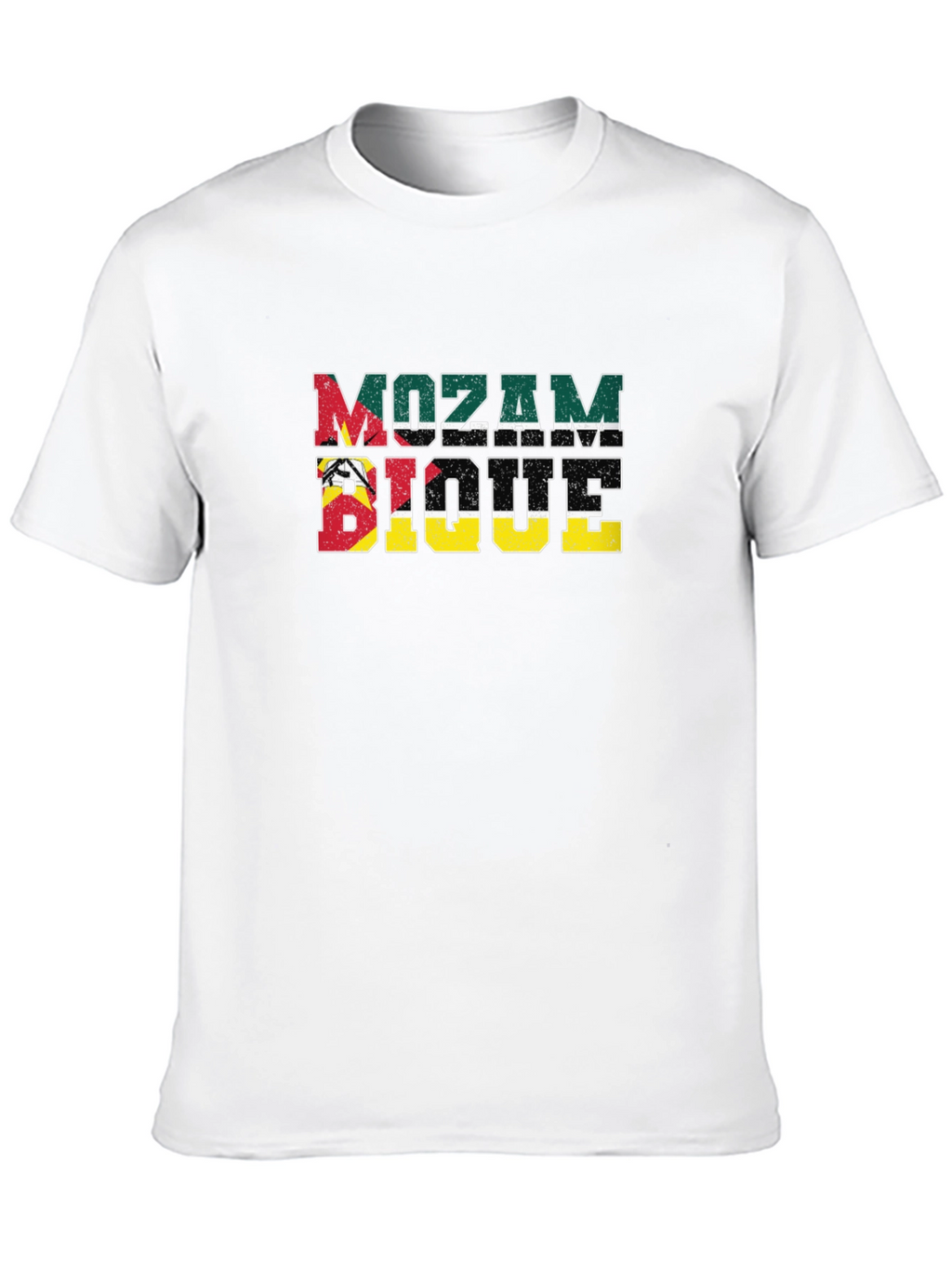 Mozambique Flag T-Shirt Distressed Design