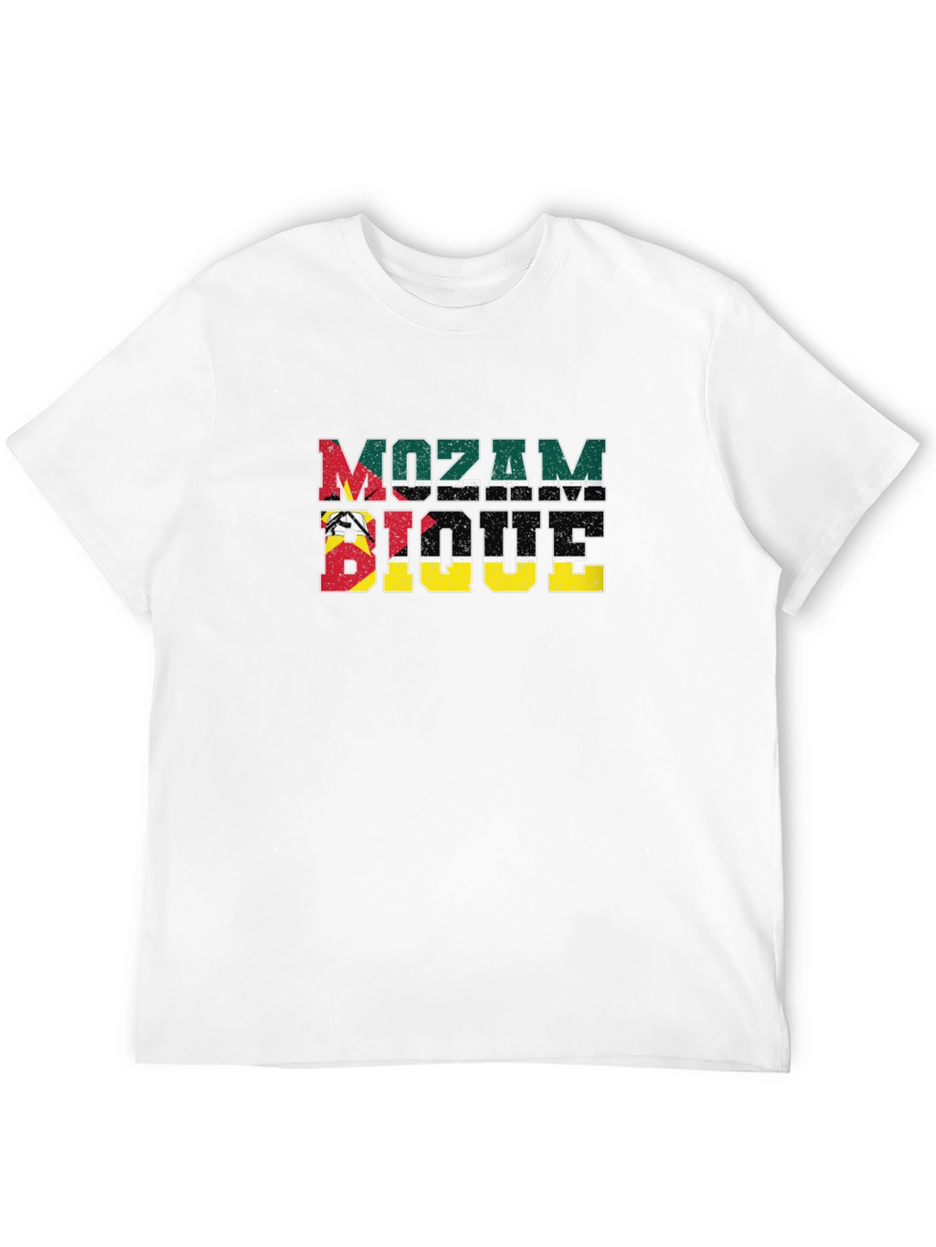 Mozambique Flag T-Shirt Distressed Design
