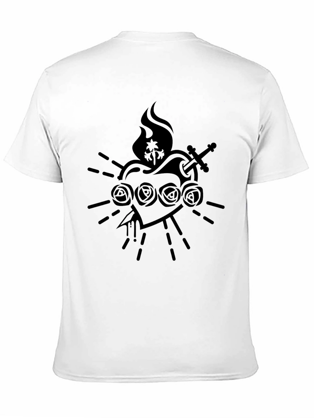 Black Graphic Tee - Sacred Heart Design
