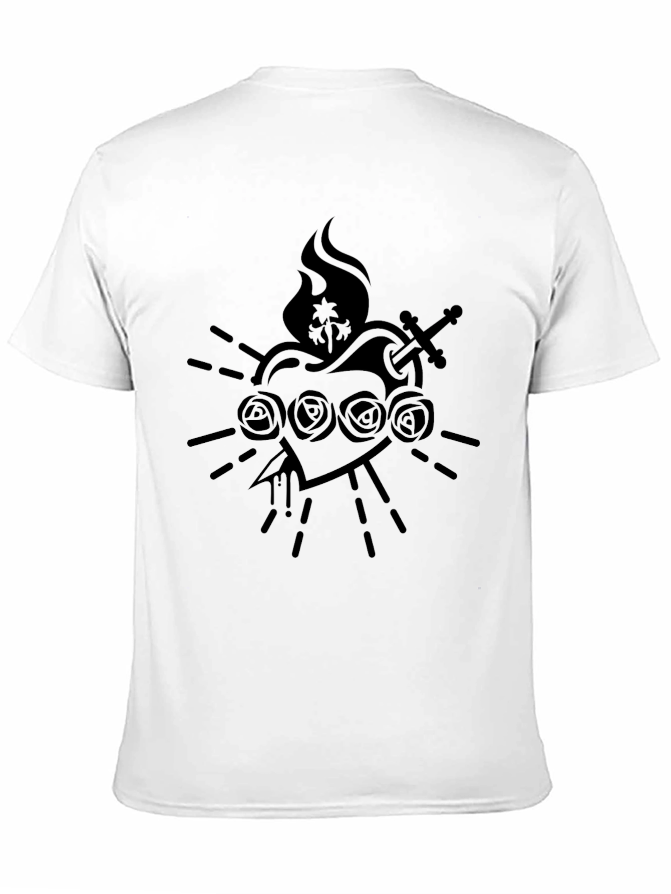 Black Graphic Tee - Sacred Heart Design