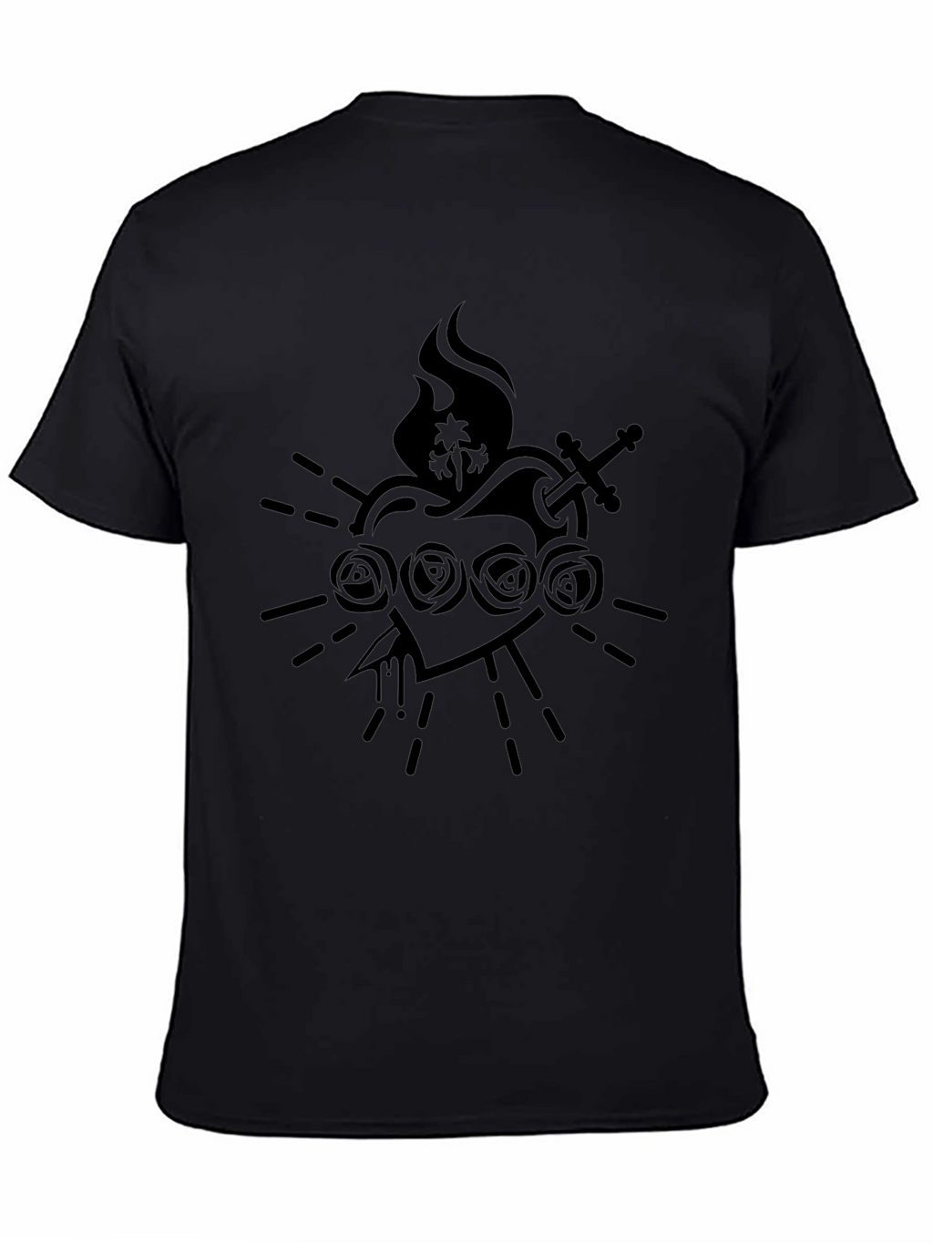 Black Graphic Tee - Sacred Heart Design