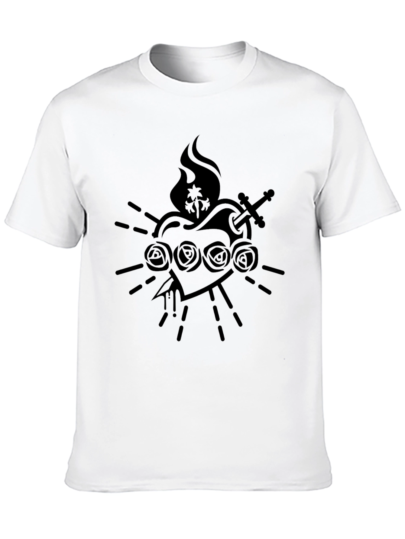 Black Graphic Tee - Sacred Heart Design