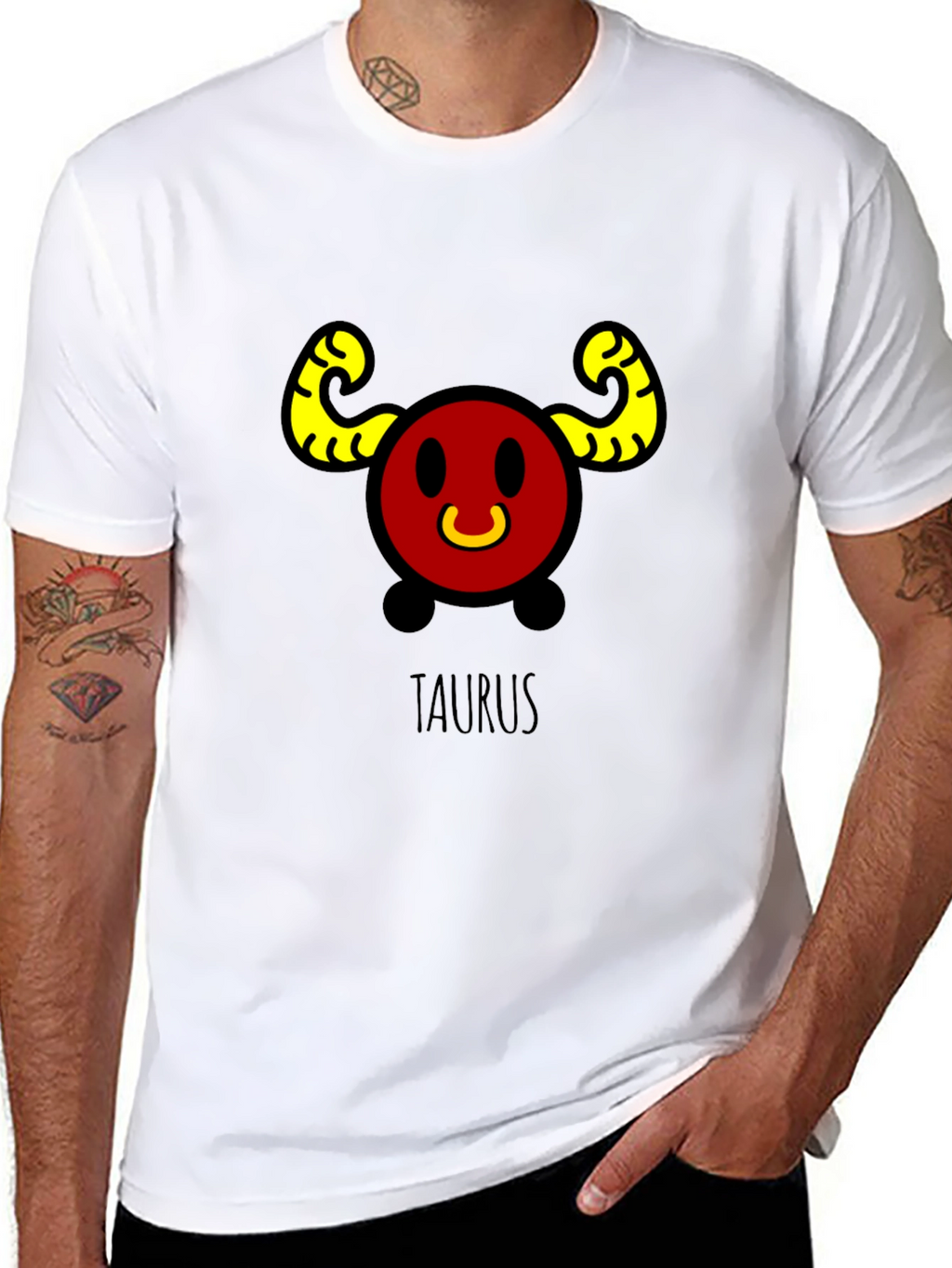 Taurus Zodiac Sign Black T-Shirt