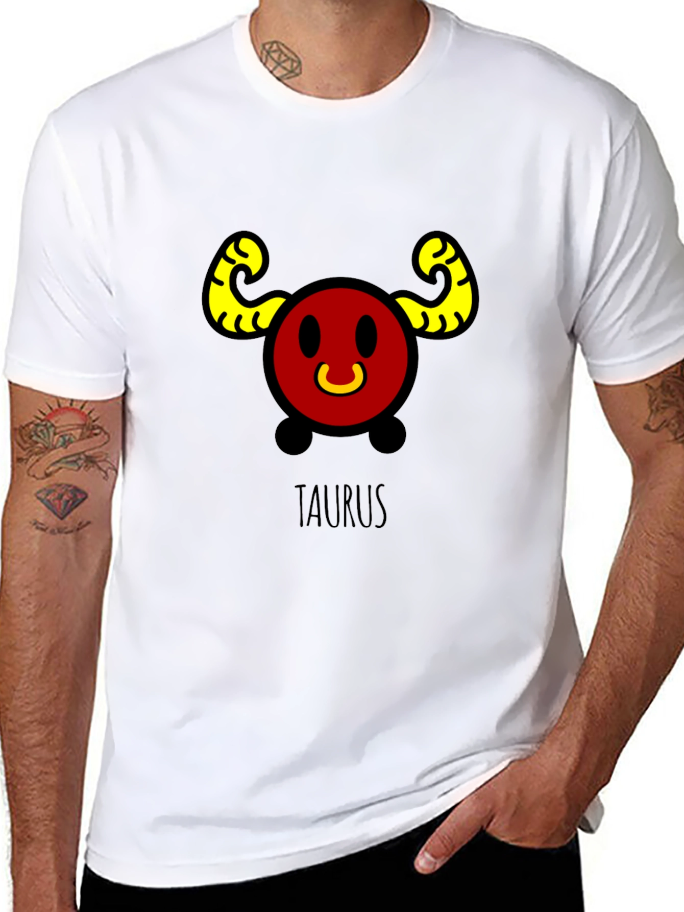 Taurus Zodiac Sign Black T-Shirt