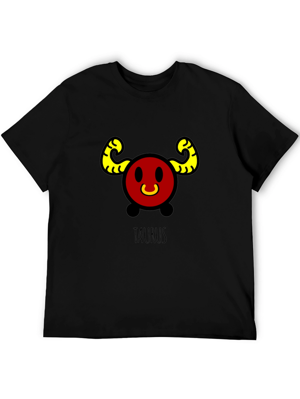 Taurus Zodiac Sign Black T-Shirt