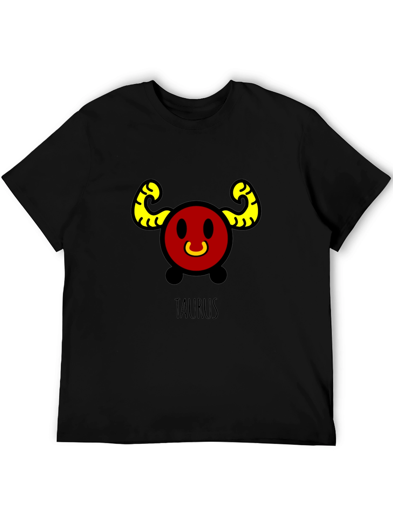 Taurus Zodiac Sign Black T-Shirt