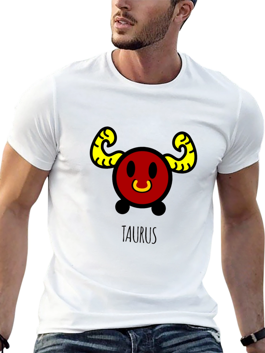 Taurus Zodiac Sign Black T-Shirt