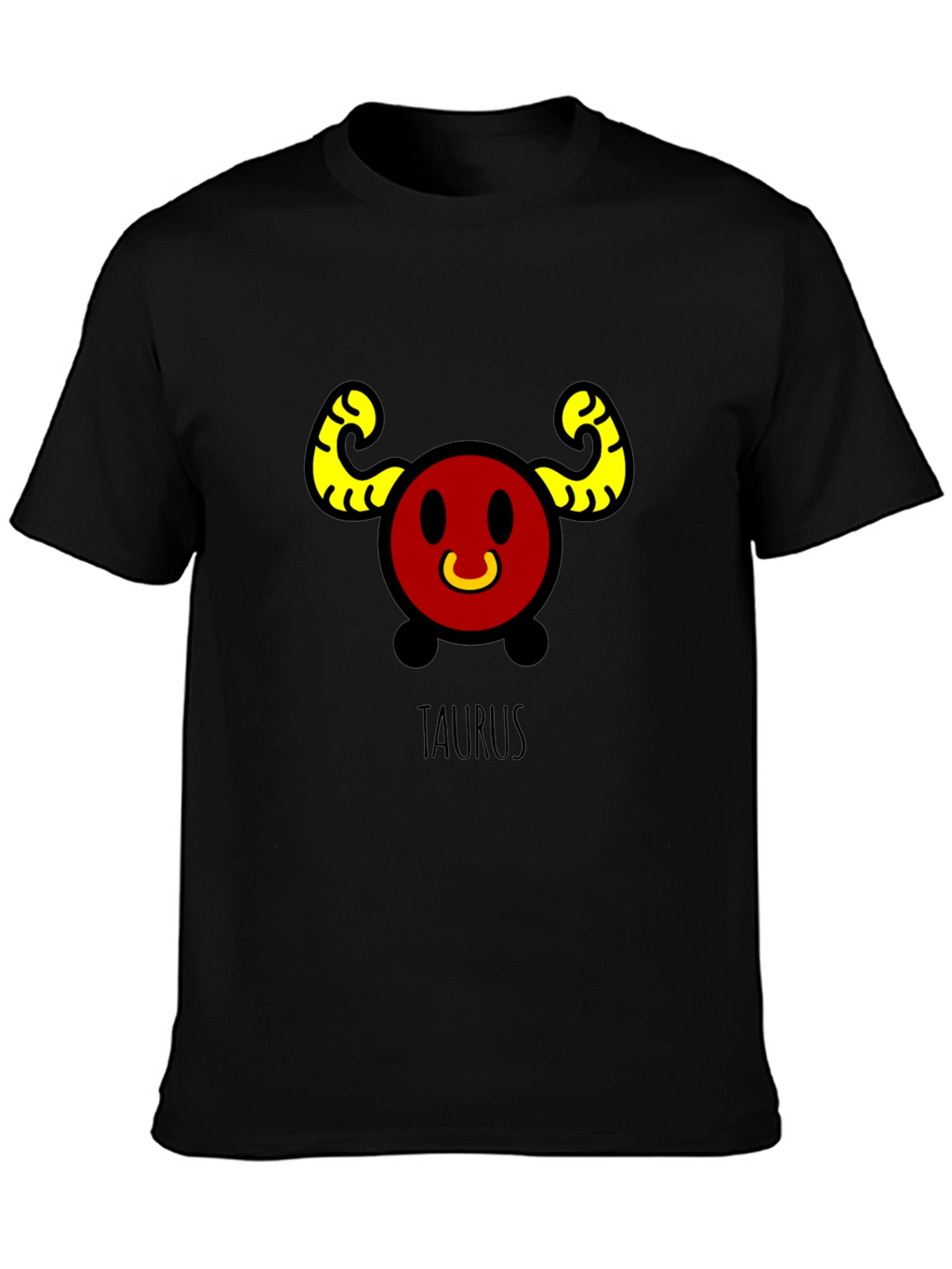 Taurus Zodiac Sign Black T-Shirt