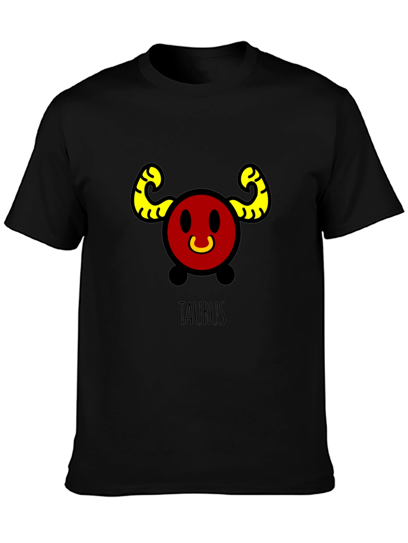Taurus Zodiac Sign Black T-Shirt