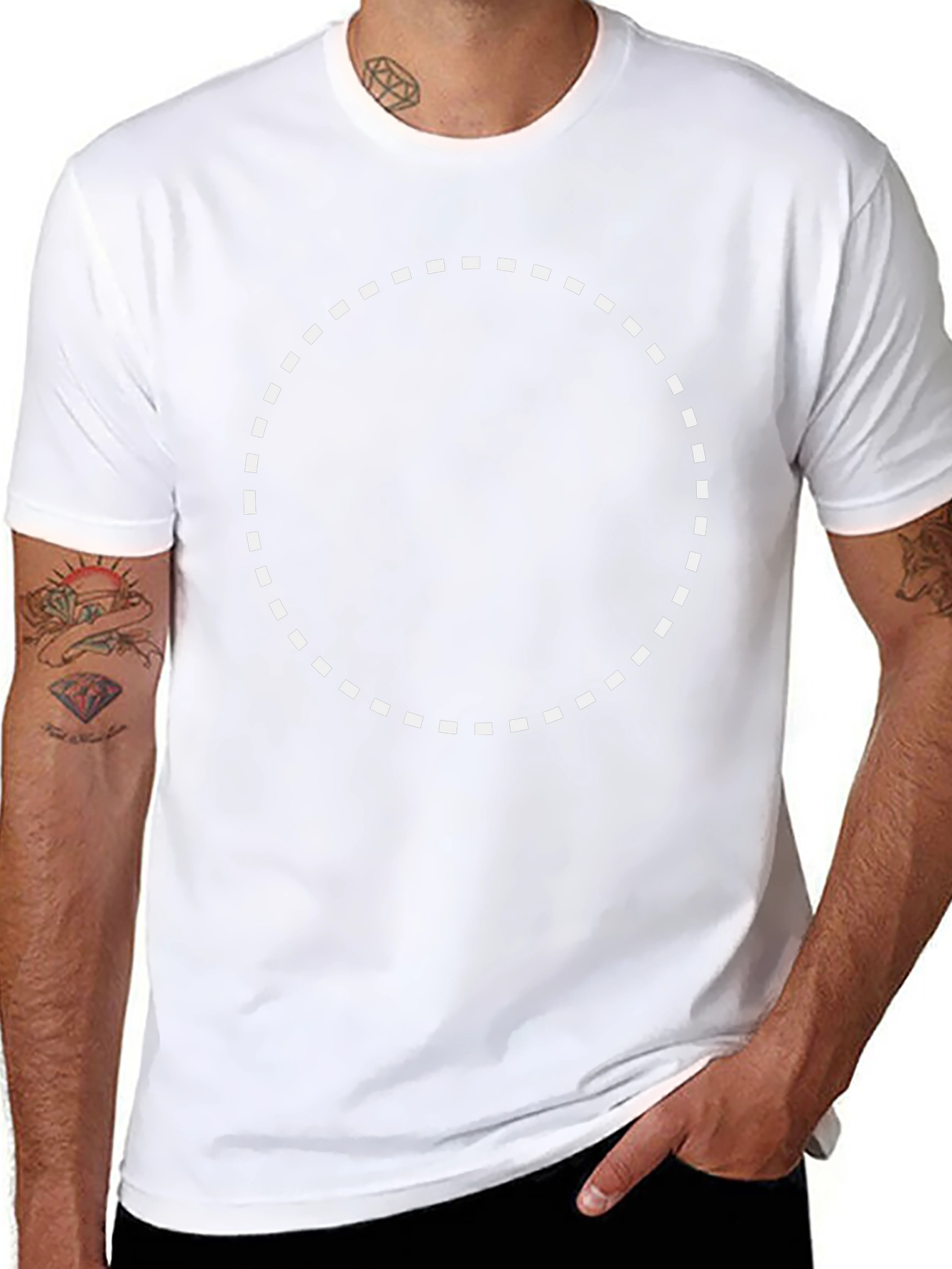 Black Crew Neck T-Shirt with Custom Print Space