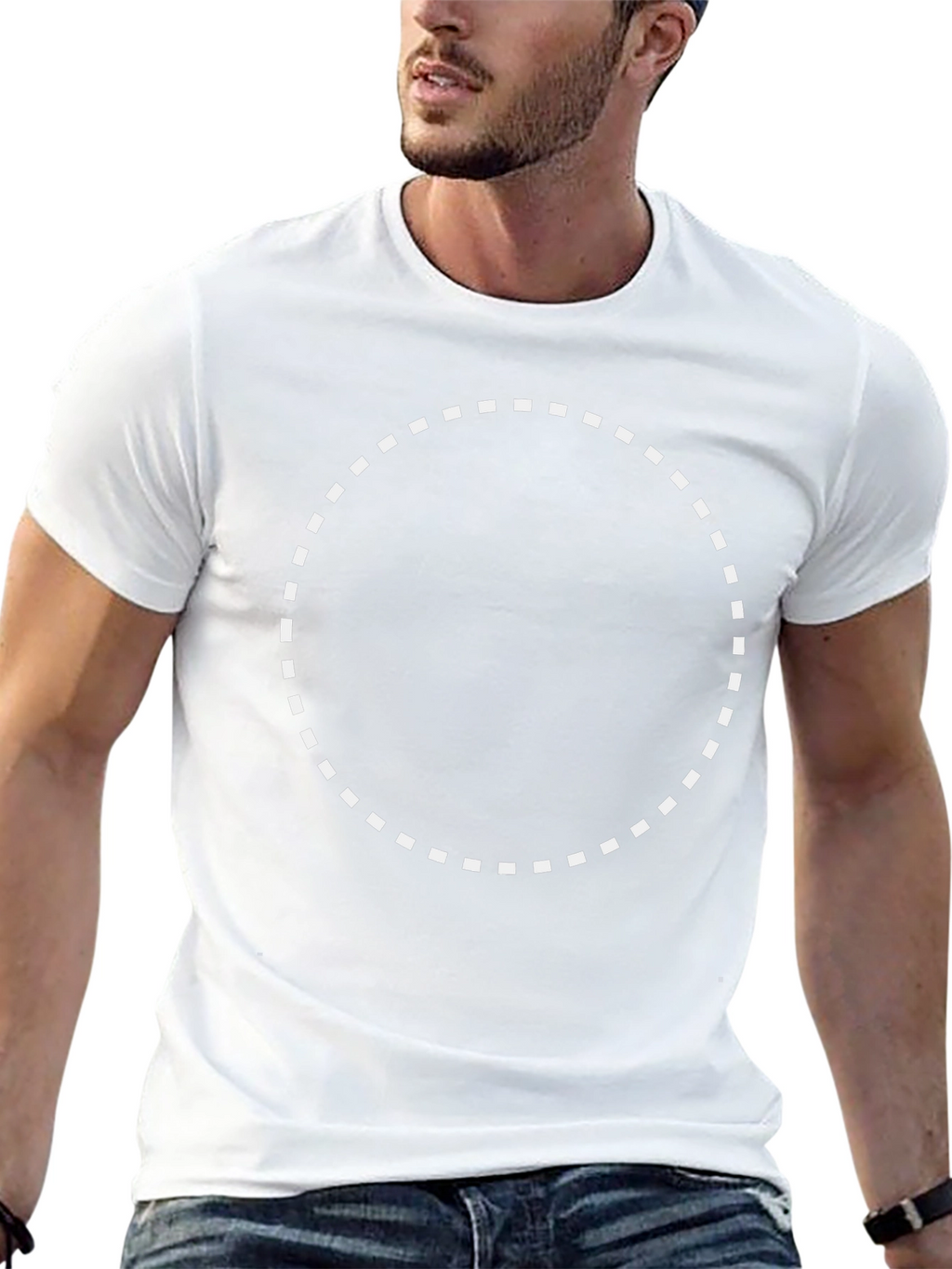 Black Crew Neck T-Shirt with Custom Print Space