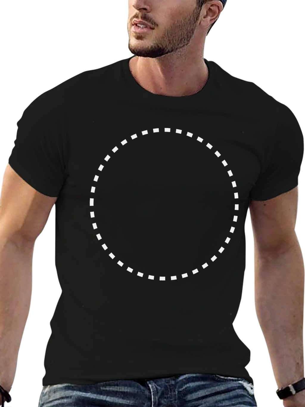 Black Crew Neck T-Shirt with Custom Print Space