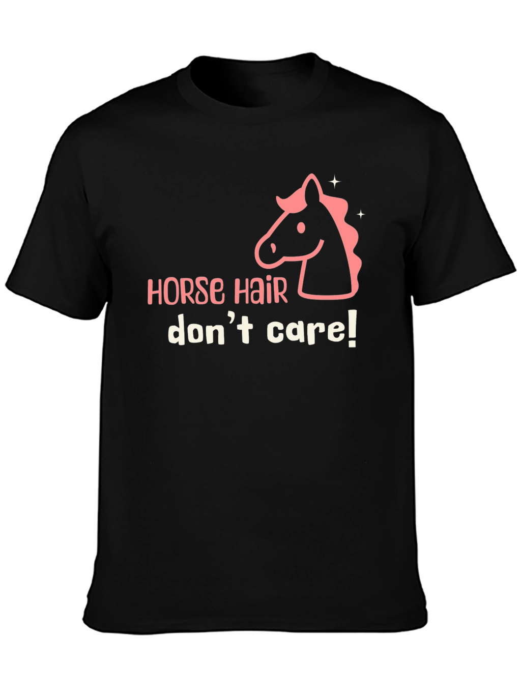 Horse Hair Dont Care Graphic Tee - Black
