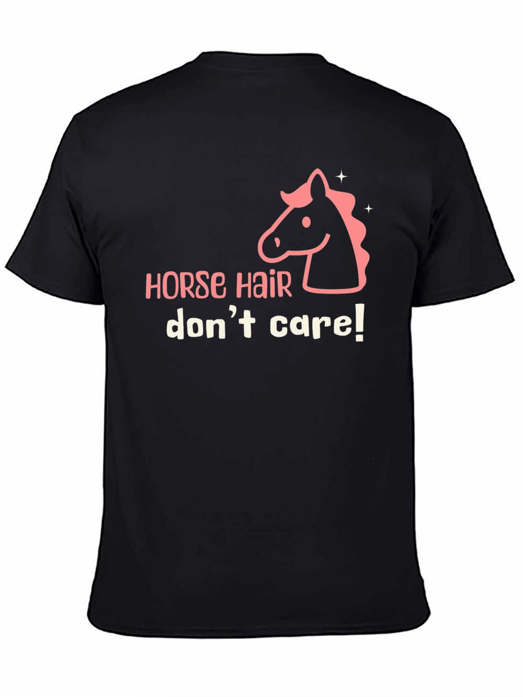 Horse Hair Dont Care Graphic Tee - Black