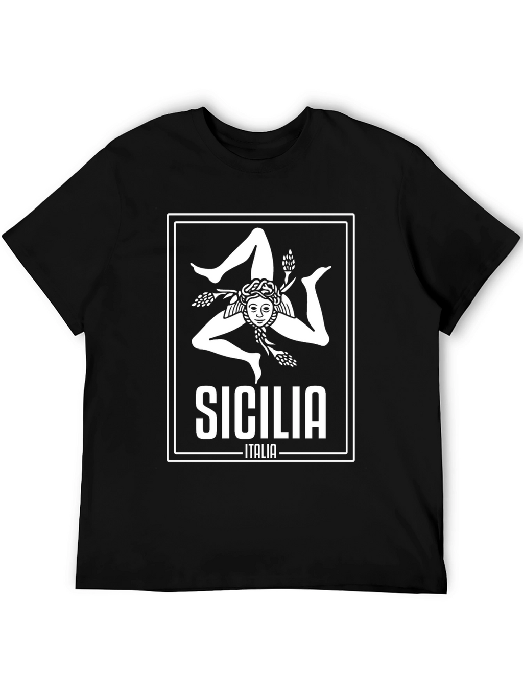 Sicilia Italia Mens Black Graphic Tee