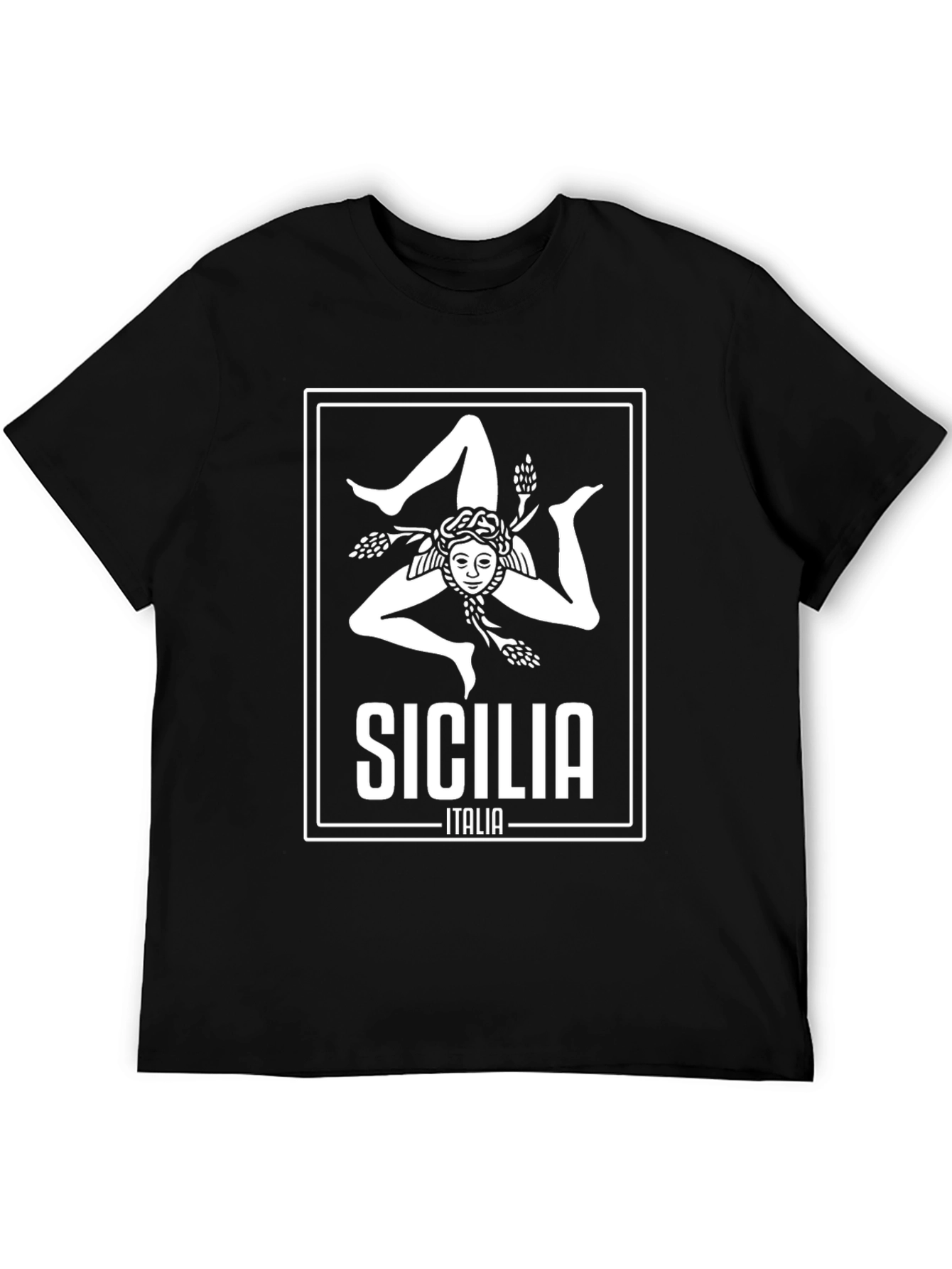 Sicilia Italia Mens Black Graphic Tee