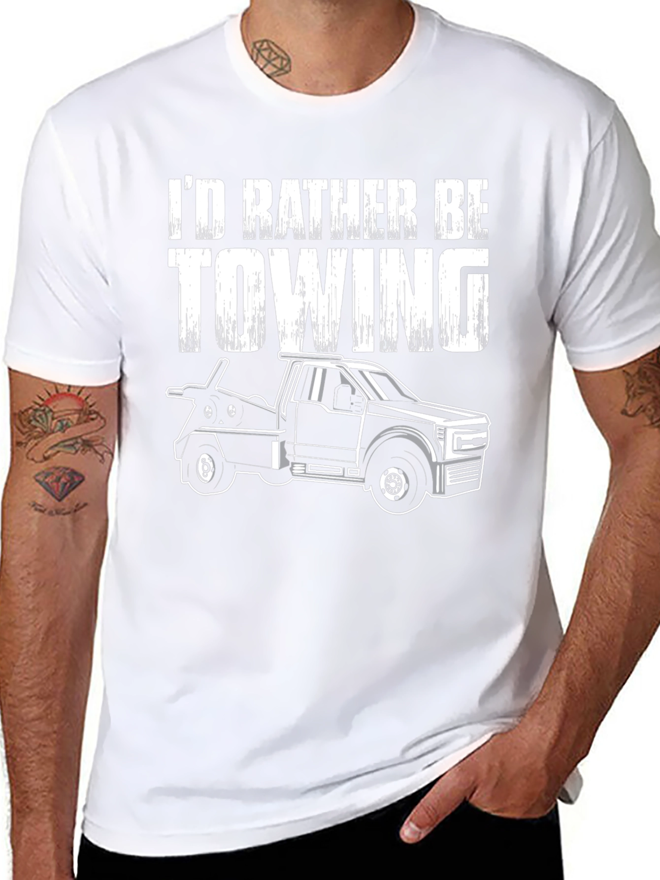 Id Rather Be Towing T-Shirt - Tow Truck Tee