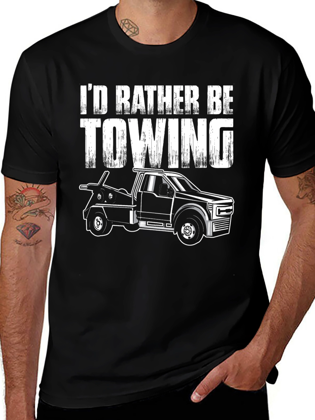 Id Rather Be Towing T-Shirt - Tow Truck Tee
