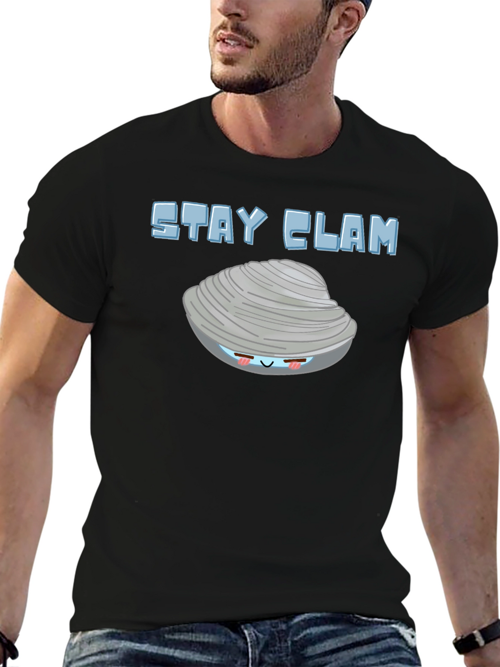 Stay Clam Graphic T-Shirt - Funny Ocean Life Tee