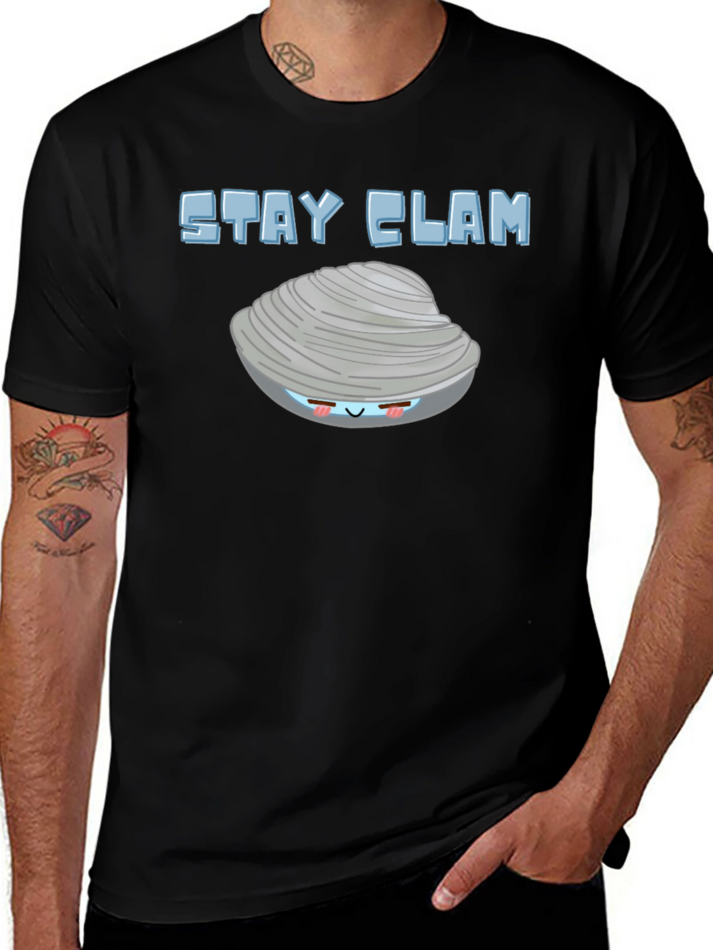 Stay Clam Graphic T-Shirt - Funny Ocean Life Tee
