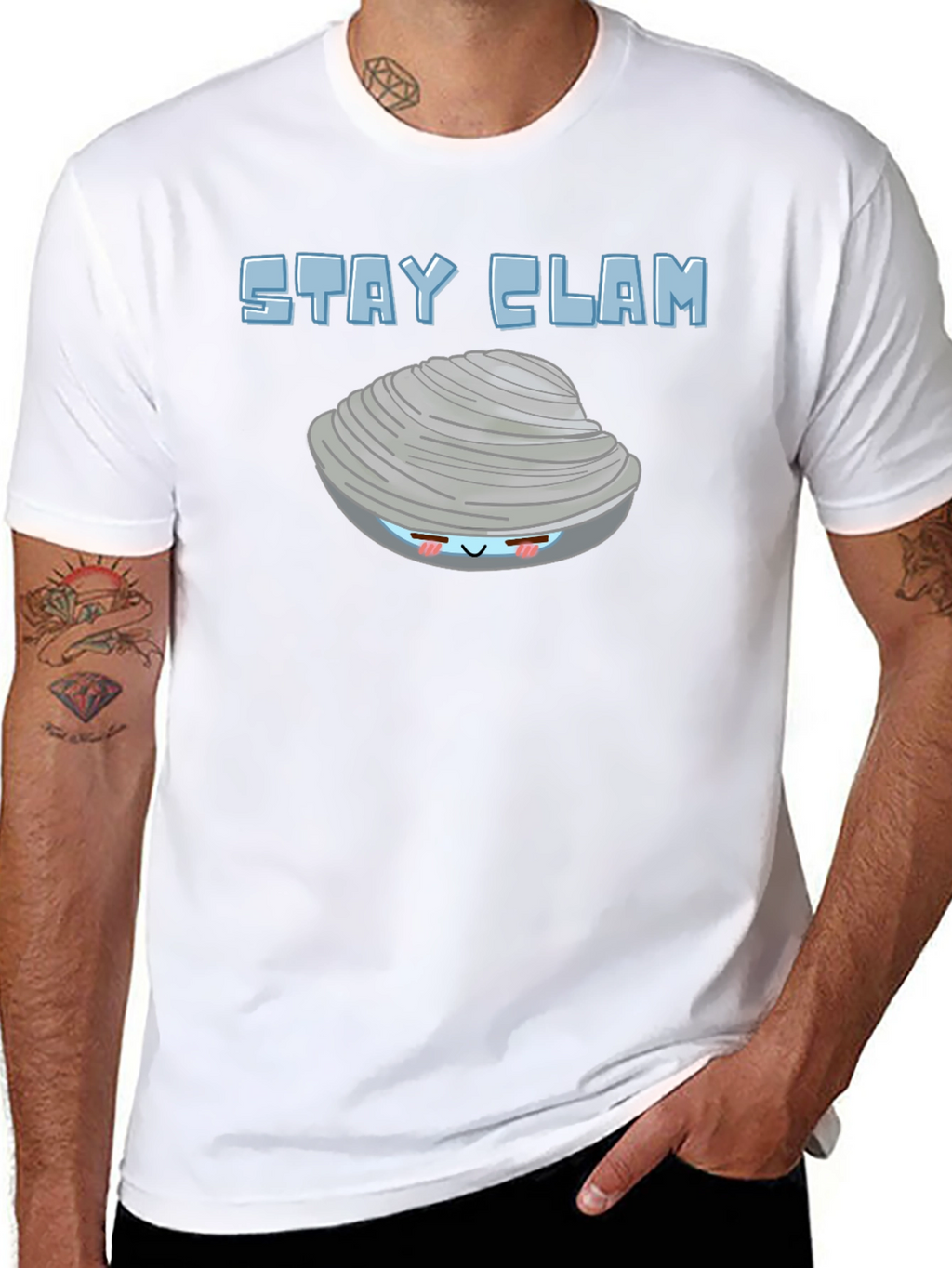 Stay Clam Graphic T-Shirt - Funny Ocean Life Tee