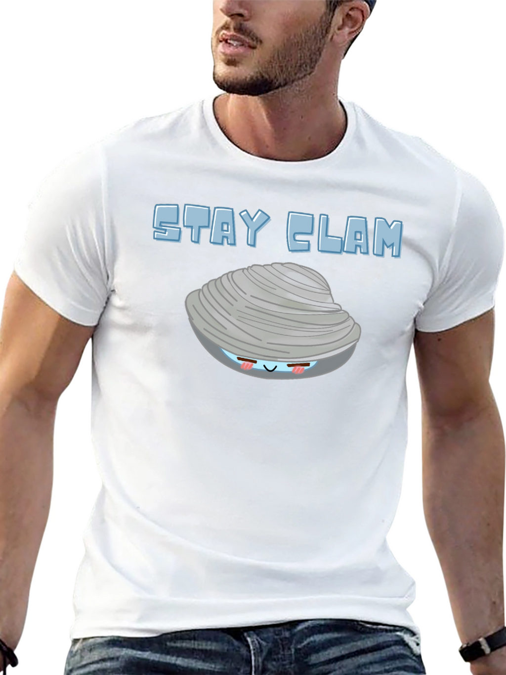 Stay Clam Graphic T-Shirt - Funny Ocean Life Tee