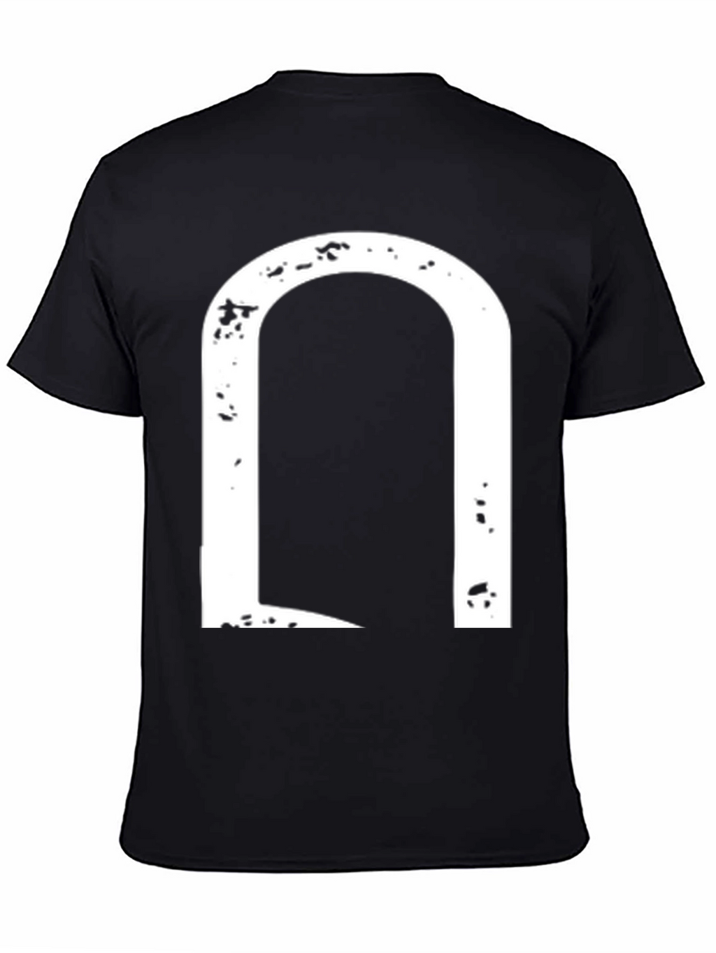 Modern Arch Graphic Tee - Distressed Design - Black