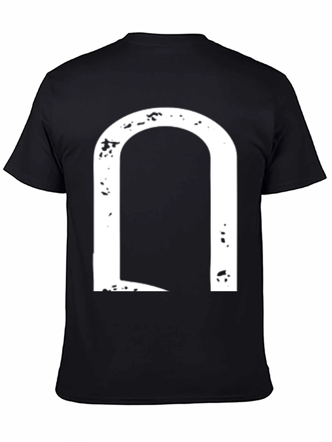 Modern Arch Graphic Tee - Distressed Design - Black
