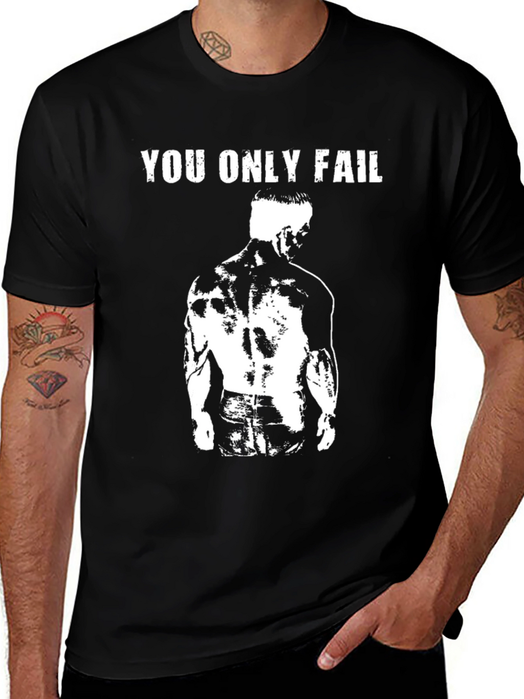 You Only Fail Black Graphic T-Shirt