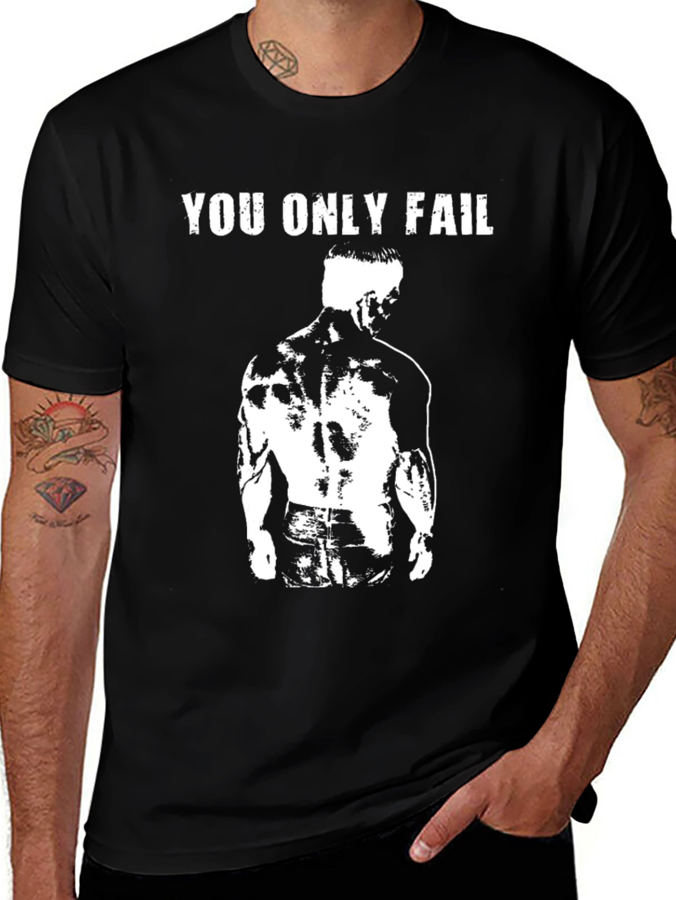 You Only Fail Black Graphic T-Shirt