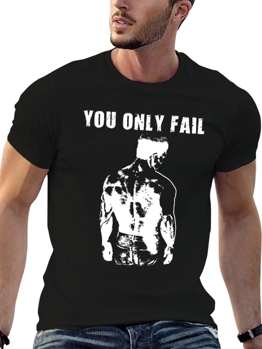 You Only Fail Black Graphic T-Shirt