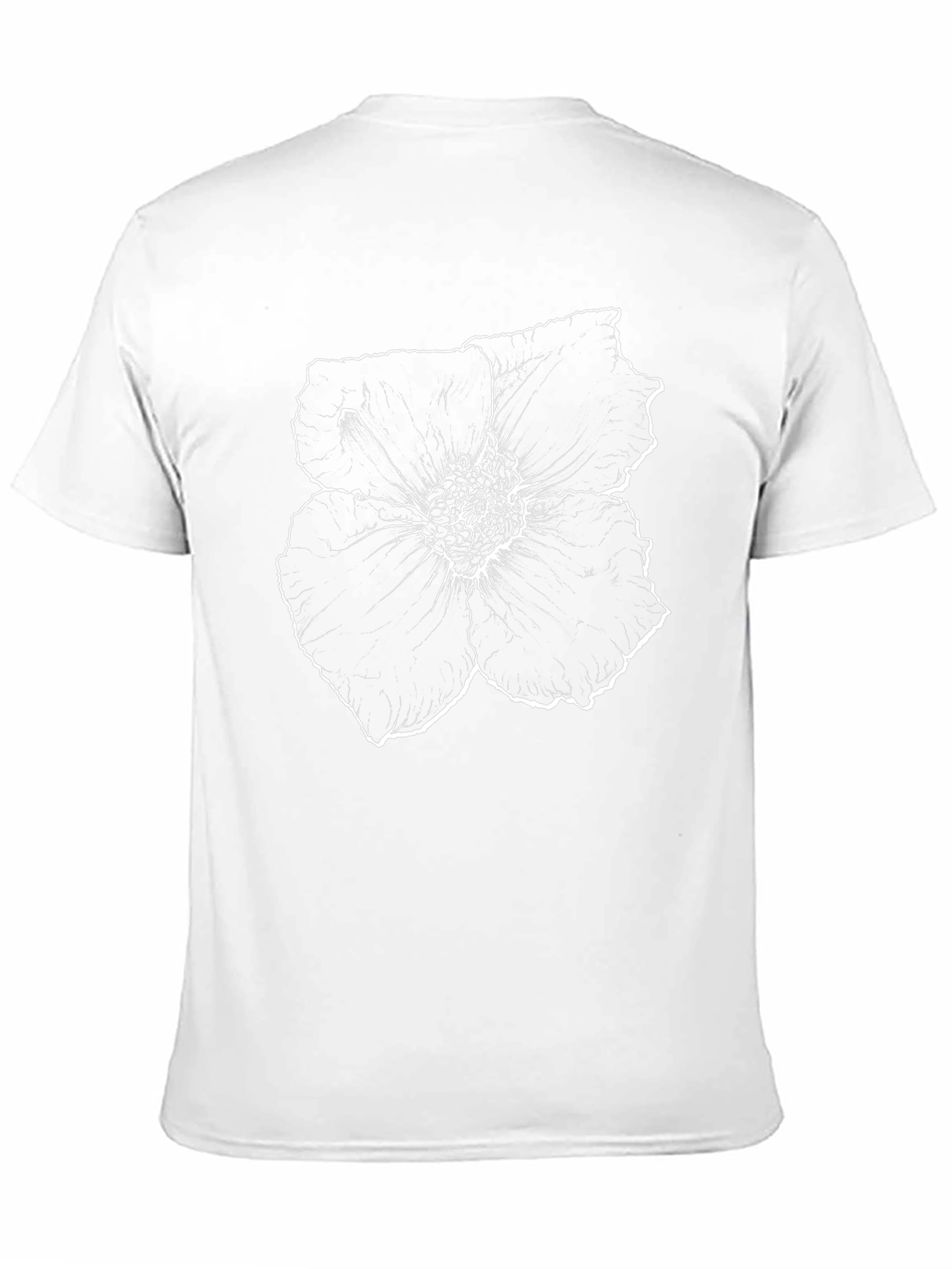 Black T-Shirt with White Floral Print