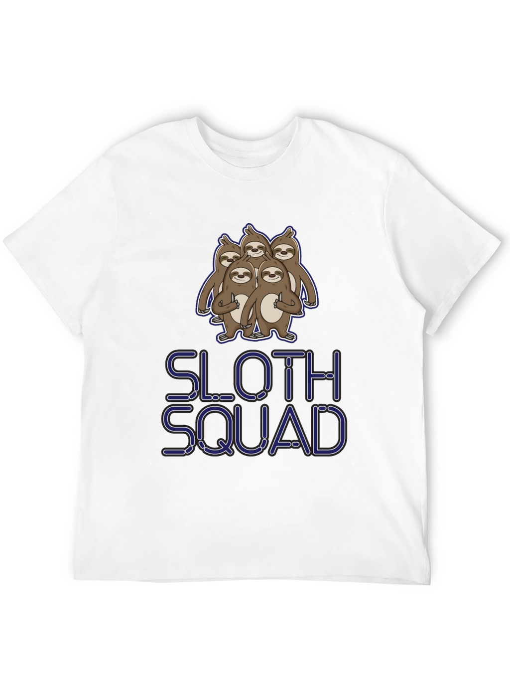 Sloth Squad Graphic Tee - Black Cotton T-Shirt