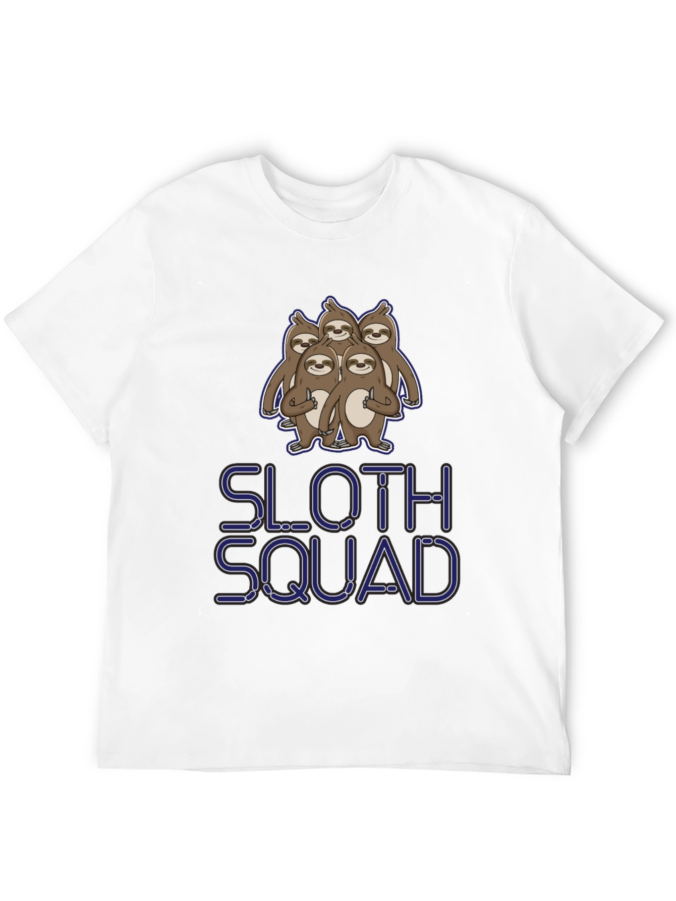 Sloth Squad Graphic Tee - Black Cotton T-Shirt