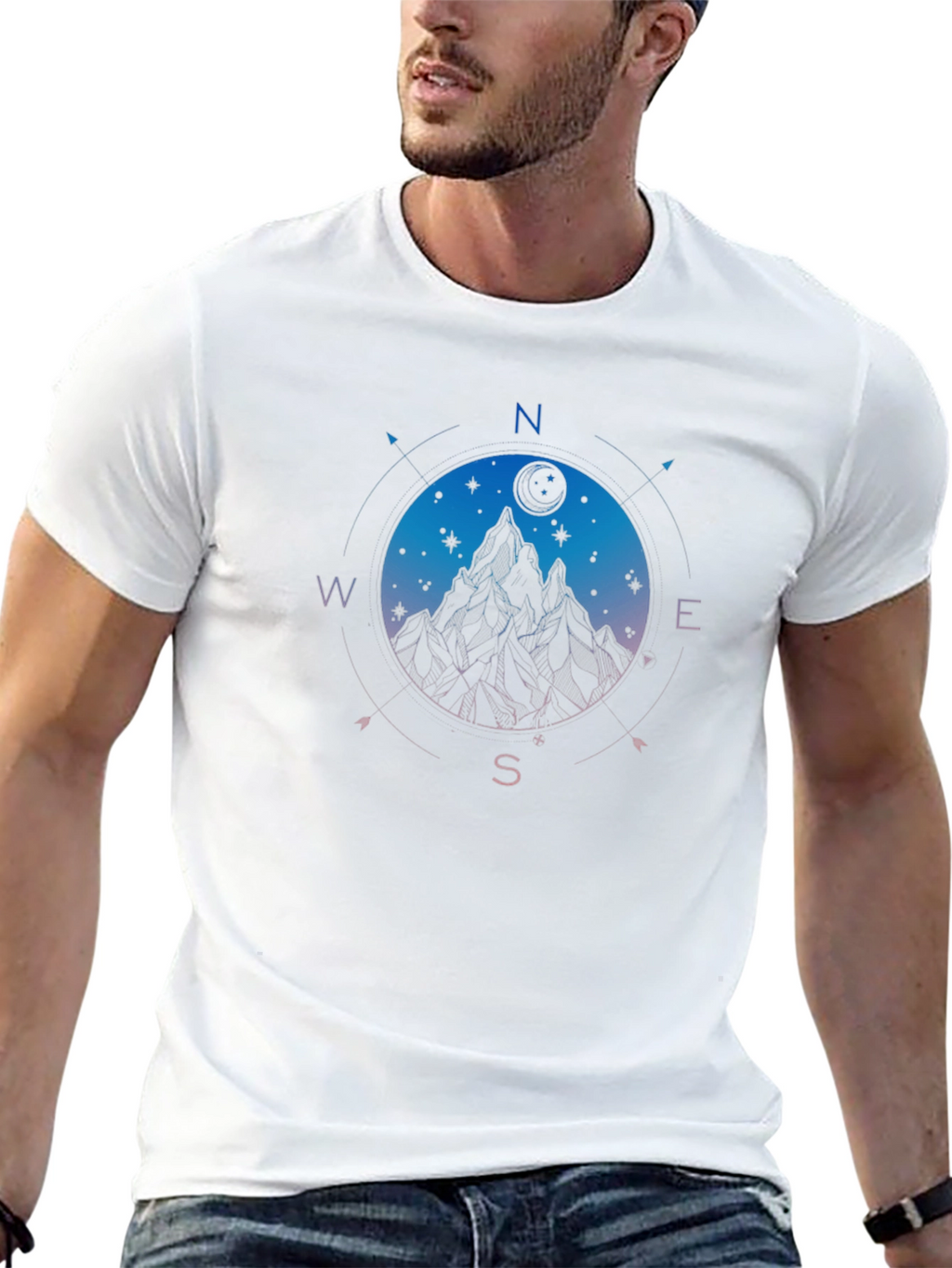 Mountain Compass Graphic Black T-Shirt
