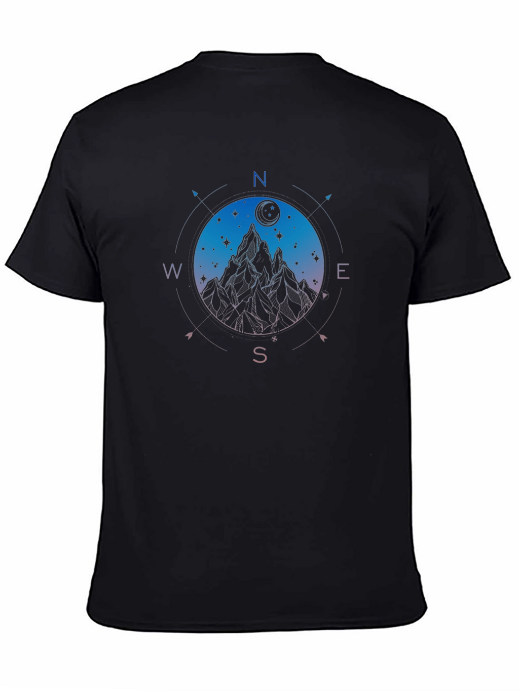 Mountain Compass Graphic Black T-Shirt