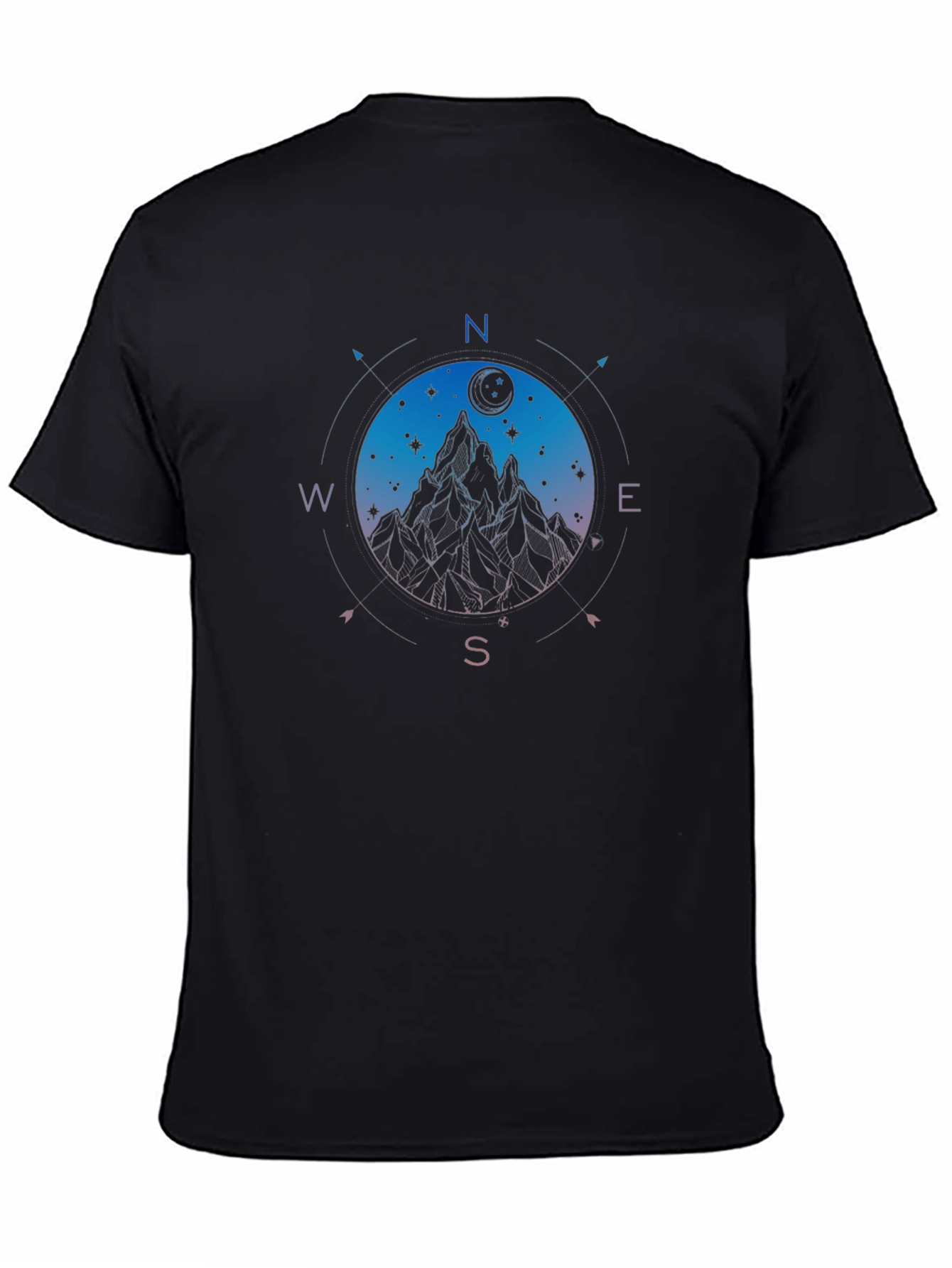 Mountain Compass Graphic Black T-Shirt