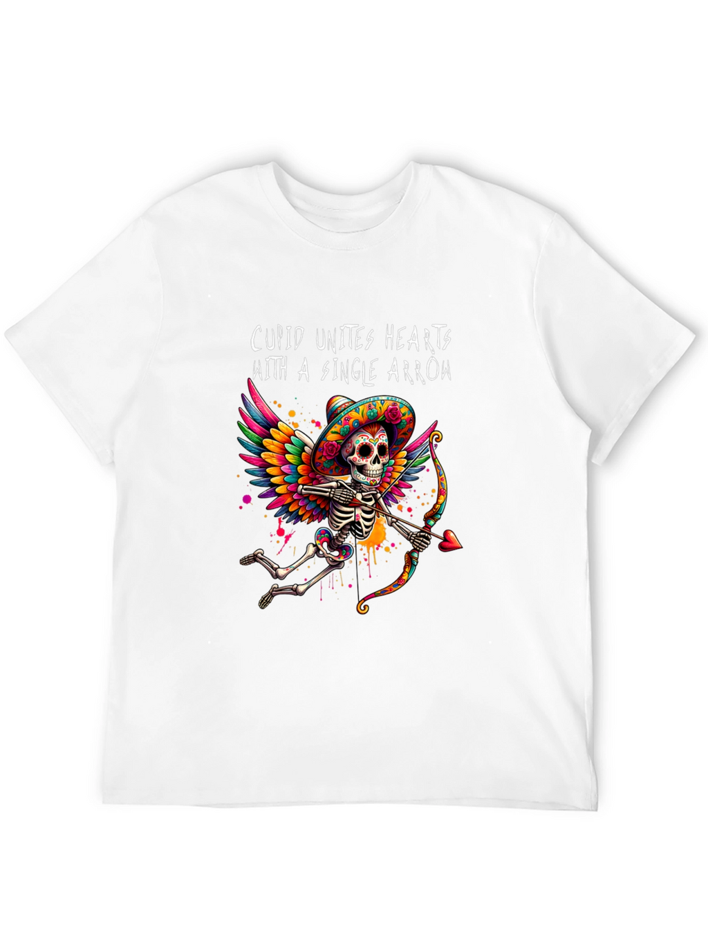 Cupid Skeleton Graphic Tee - Valentines Day