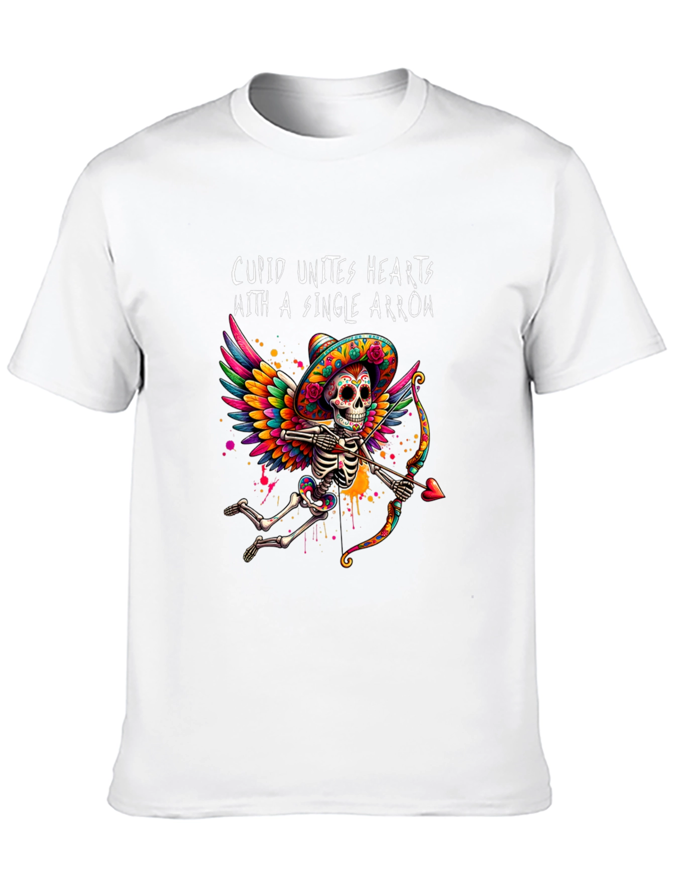 Cupid Skeleton Graphic Tee - Valentines Day