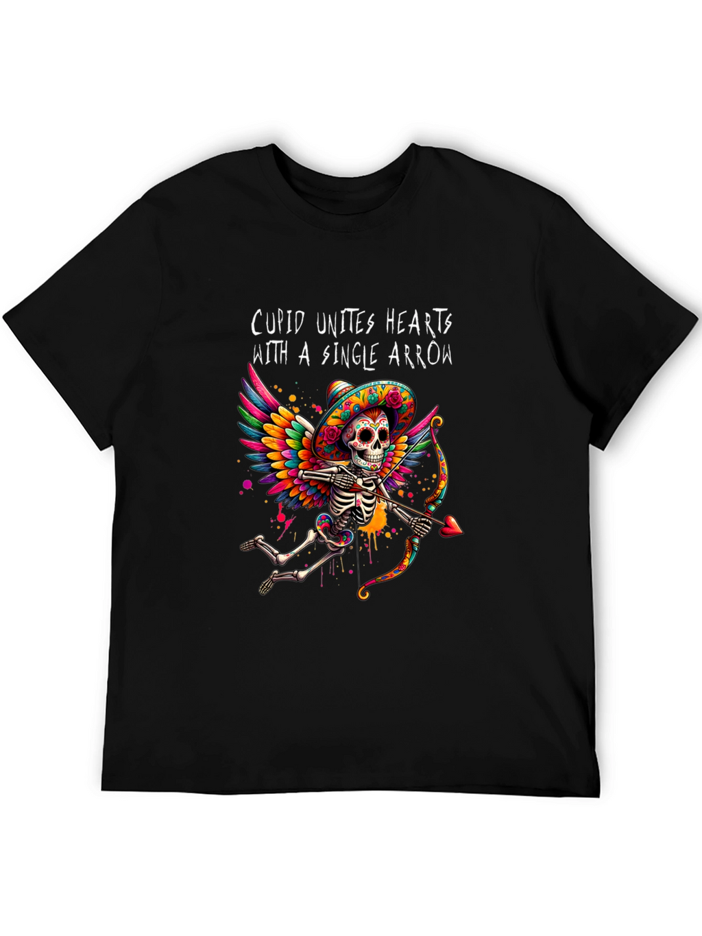 Cupid Skeleton Graphic Tee - Valentines Day