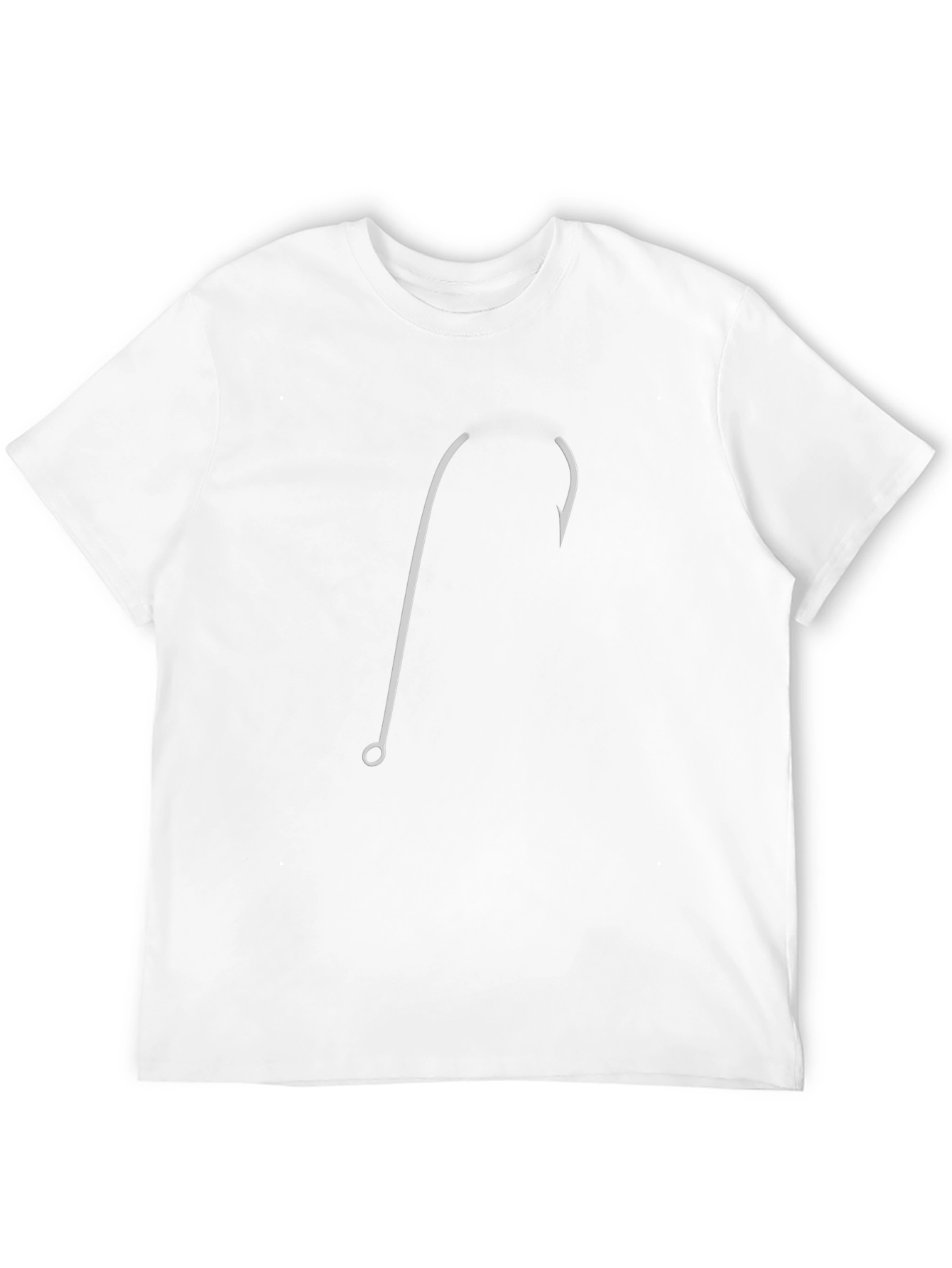 Fishing Hook Graphic Tee - Black Cotton T-Shirt